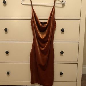 Nasty Gal Cinnamon Mini Cowl Neck Dress